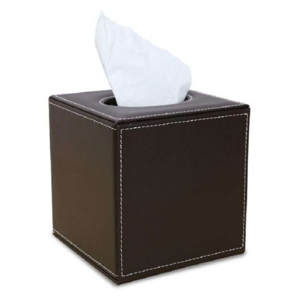 Leather Products Round Tissue Box