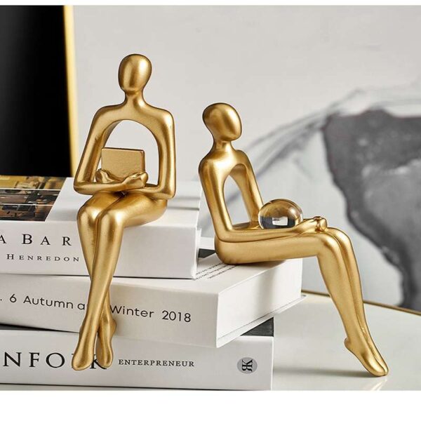 Abstract Resin Statue Golden
