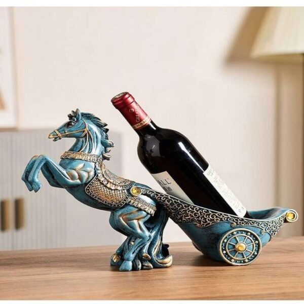 Golden Blue Horse Wine Bottle Holder
